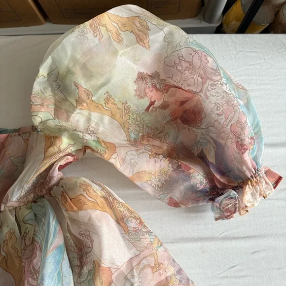 Selkie Mucha Puff Babydoll Dress Womens XS Mini Sheer Coquette Fairy Whimsical - Picture 7 of 16